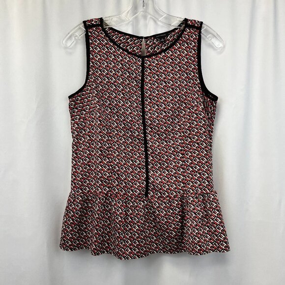 Ann Taylor Womens Multicolor Sleeveless Round Neck Side Zip Blouse Top Size 4 - Picture 1 of 10